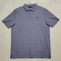 Travis Mathew Mens Polo Shirt Size L Large Pima Cotton Blend Blue Short Sleeve - £20.67 GBP