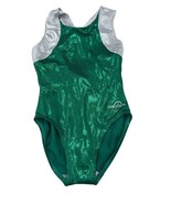Obersee Child L Green &amp; Silver Shimmer Gymnastics Leotard NWOT - $352.80 MXN