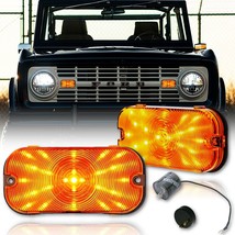 Amber LED Park Turn Signal Light Bulb Lenses &amp; Flasher for 66-67-68 Ford Bronco  - $93.95
