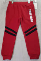 True Religion Jogger Pants Unisex Tall 2 Red Cotton Fleece Lined Elastic Waist - £13.75 GBP