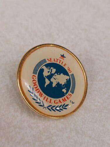 Seattle Goodwill Games Vintage Pin 1990 Blue World Atlas Seattle Washing... - $14.65