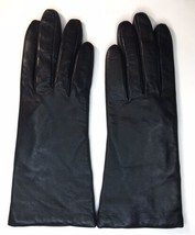 Vintage Fownes Genuine Black Leather / 100% Cashmere Lined Gloves Sz 7 WPL 9522 - £18.68 GBP