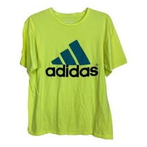 Adidas Mens The Go To Tee Shirt Size Large L Yellow Blue Short Sleeve Ru... - £16.32 GBP
