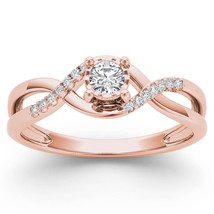 10K Rose Gold 0.05 Ct Diamond Criss-Cross Fashion Engagement Ring - £215.81 GBP