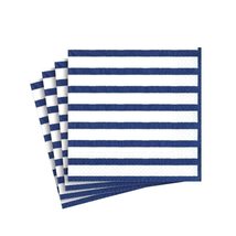 Caspari Bretagne Paper Cocktail Napkins in Blue - Four Packs of 20 - $25.65