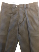 Henry Uomo Men`s Dress Slacks / Pants Black on Black Pattern - £9.38 GBP