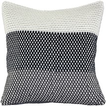 Hygge Tri-Stripe Blue Knit Pillow, with Polyfill Insert - £31.93 GBP