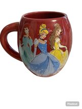 Disney Princess Ceramic Mug 18 oz Red Cinderella Belle Ariel Coffee Cup - $13.50