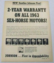 1962 Print Ad Johnson Sea-Horse Outboard Motors 7 Models Shown - $12.65