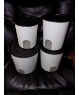 Tupperware Original One Touch Reminder Canisters, Set of 4, Black EUC - $1,584.69 MXN