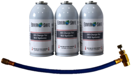 Envirosafe Oil Charge for R22, (3) 4oz cans with hose - £23.44 GBP