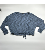 Express Women&#39;s Top Shirt Knit Size Medium Heathered Blue Elastic Waist - £14.17 GBP
