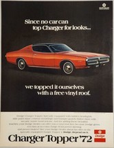 1972 Print Ad Dodge Charger Topper Red Car with Black Vinyl Top  - $20.44