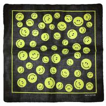 AES Wholesale Lot of 12 Black with Yellow Smiley Faces 100% Cotton 22&quot;x22&quot; Banda - £22.28 GBP