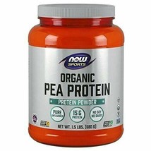 NEW NOW Sports Organic Pea Protein Unflavored Powder Non-GMO 1.5 Pound - $29.03