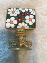 Vintage miniature Brass enameled daisy flower hand made stand austria - £38.93 GBP