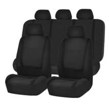 Full Car Seat Covers Set Solid Black For Auto Truck SUV - Universal Prot... - £35.20 GBP