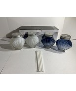 Jars Set of 4 Seashell Shaped Clair de Lune blue and white cocktail glasses - £15.15 GBP