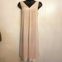 Vassarette Nylon Night Gown Pink Nightie Lingerie Embroidered size Mediu... - $19.79