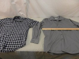 Adult Men&#39;s Nautica Plaid Button Front Shirt &amp; Joseph Abboud Gray Shirt 32133 - £14.81 GBP