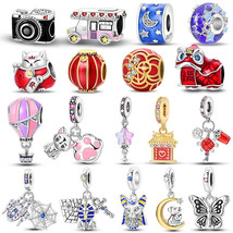 925 Silver Red Lantern Lion Dance Charms Beads Fit Original charm Bracel... - $13.50