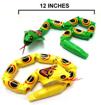 24 WIGGLEY COBRA SNAKES W WHISTLE toy fake play snake - £7.56 GBP