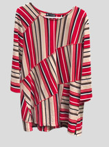 N Touch Women’s Long Sleeve Knit Stripe Patchwork Top XL - £6.39 GBP