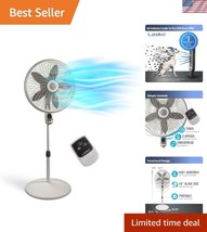 Elegant Cyclone Pedestal Fan 18&quot; with Remote &amp; Adjustable Height for Com... - $81.99