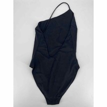 Pari Desai Chiara Swimsuit Sz L Solid Black One Piece Asymmetric High Cut - $66.64