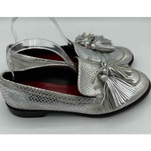 Frances Valentine Greta Silver Tassle Loafers Size 8.5 - £44.99 GBP