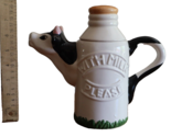 24 fl. oz. Ceramic &quot; With Milk Please &quot; Cow Pitcher Creamer Lid Black Wh... - $17.00