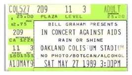 Grateful Morti Concerto Ticket Stub Maggio 27 1989 Contro Aids Oakland C... - £43.94 GBP