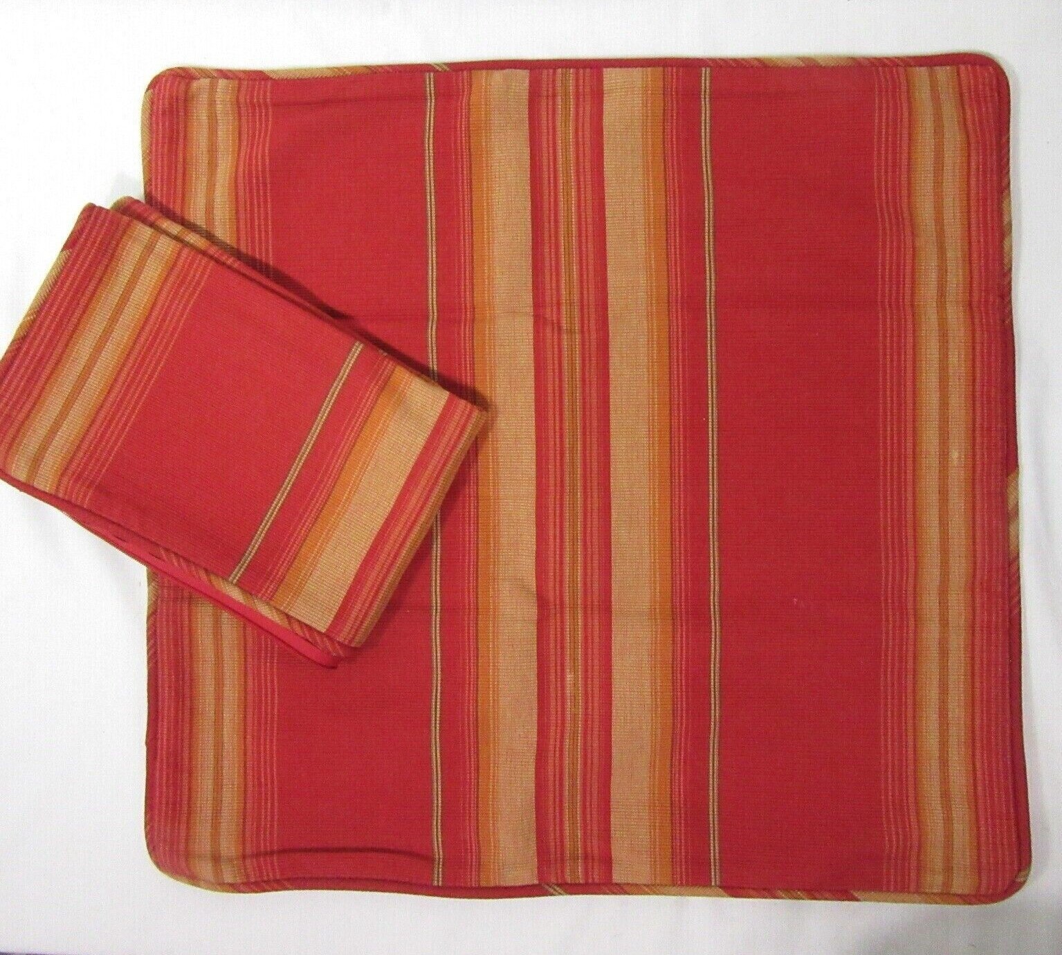 Primary image for Pottery Barn Harrison Stripe Red Multi 2-PC 20-inch Square Pillow Covers