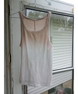 Aerie Womens Size XL Ribbed Tank Top in Beige Pinkish-Tan/White 1179 - $12.00