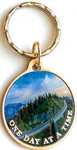 Mountain Winding Road One Day At A Time Keychain With Serenity Prayer - £8.63 GBP