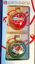 Nfl Tampa Bay Buccaneers Topperscot 2 Home Away Glass Ornaments New - £10.83 GBP