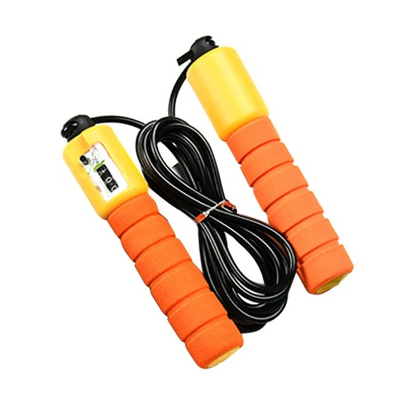 Adjustable jump rope with counter foam padded handle sports skipping rope thumb200
