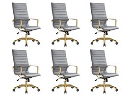 LeisureMod Harris High-Back Task Office Chair - Modern Leather Upholstery with G - $1,435.90