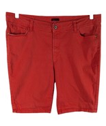 Sofia Vergara Red Shorts Size 16 Jean Denim Stretch Bermuda Long Inseam ... - $489.04 MXN