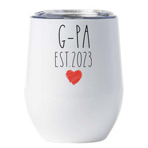 G-pa EST 2023 Tumbler 12oz With Lid Father&#39;s Day Wine Glass Xmas Gift For Dad - £18.16 GBP