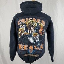 Chicago Bears Pullover Hoodie Sweatshirt Medium Black Two Sided NFL Football - $21.99