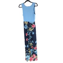 Gili Maxi Dress Faux Wrap V Neck Sleeveless Floral Navy Blue S - $19.24