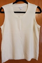 MSRP $45 Charter Club Womens Knit Sleeveless Sweater-Vest Top Ivory Size XL - £14.61 GBP