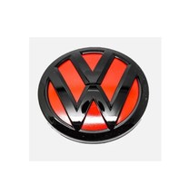 VW Polo 6C MK5 Gloss Red &amp; Black Front Grill Badge Emblem 2014-2017 - £17.13 GBP
