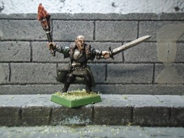 mordheim witch hunter captain with torch and sword metal painted - $37.65