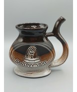 Vintage Karlovy Vary Sipping Mug Czech Republic Porcelain Brown Fountain... - £15.28 GBP