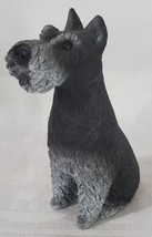 Tara Sculpture Vintage 1985 Dark Gray Schnauzer 3 1/2&quot; Dog Figurine Figure  - $11.00