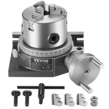 VEVOR Rotary Table, Horizontal Vertical, 4 Inch, 3-Jaw Chuck, M10 Bolts - $122.90