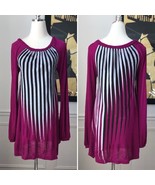 Industry Shift Dress Magenta Bold Stripe Small - $19.44