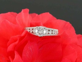 Beautiful 2.40Ct Round Cut Diamond Engagement Ring Solid 14k White Gold Size 5.5 - £177.72 GBP